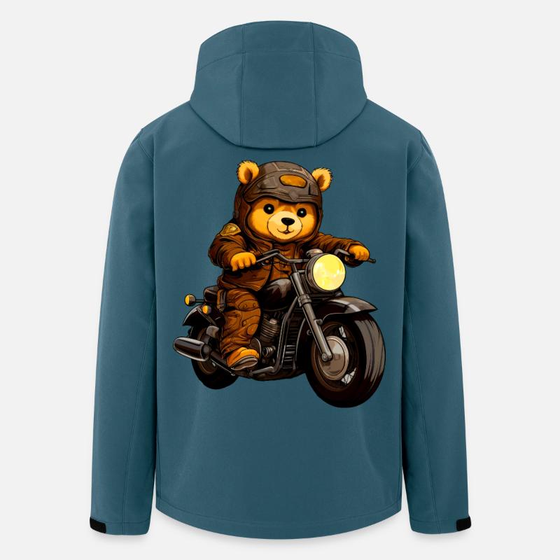 Bär Motorradfahrer - Recycelte Männer Softshell-Jacke von Stanley/Stella - Dunkles Petrol