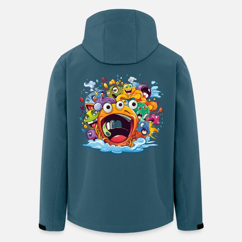 Kunterbunte Monsterbande Splash - Recycelte Männer Softshell-Jacke von Stanley/Stella - Dunkles Petrol