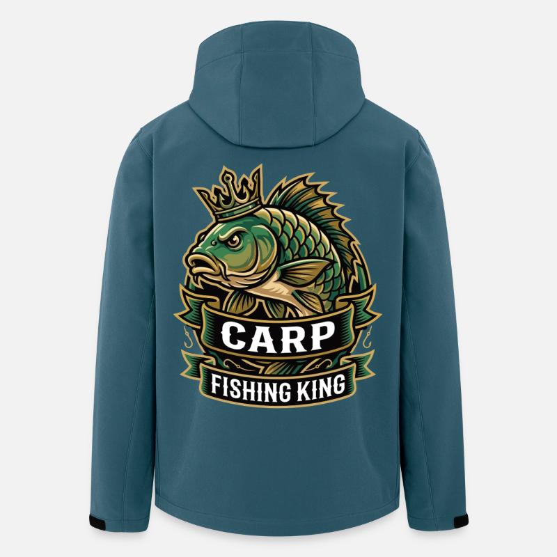 Conception du roi de la pêche à la carpe Karpfen - Veste softshell homme en polyester recyclé Stanley/Stella - bleu pétrole foncé