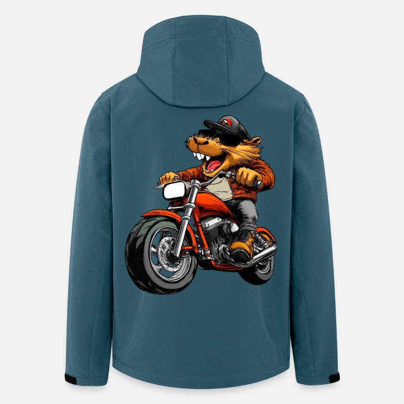 Motorradfahrer Biber - Recycelte Männer Softshell-Jacke Discoverer von Stanley/Stella - Dunkles Petrol