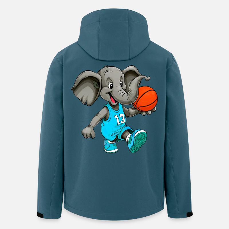 Elefanten Basketball Hooper - Recycelte Männer Softshell-Jacke von Stanley/Stella - Dunkles Petrol