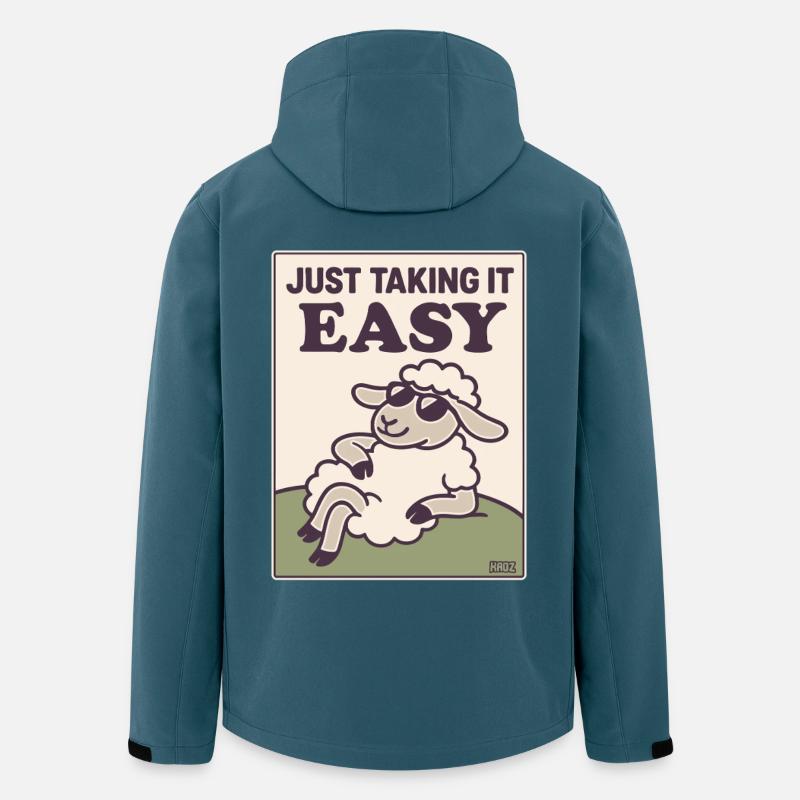 Entspanntes Schaf Einfach Gemütlich - Recycelte Männer Softshell-Jacke von Stanley/Stella - Dunkles Petrol
