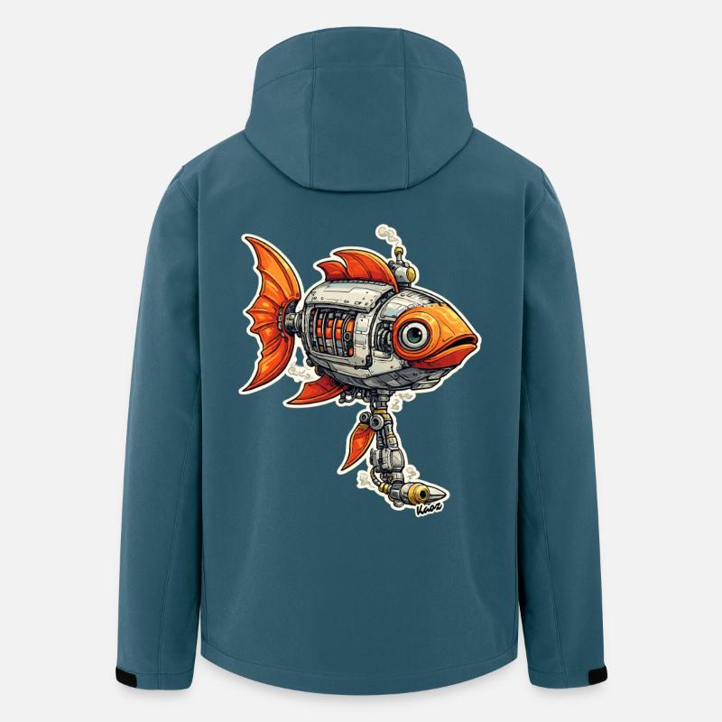 Steampunk Fish Robot Robot Fish - Men’s Recycled Softshell Jacket by Stanley/Stella - stargazer