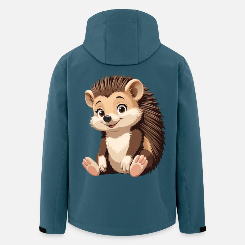 Kuscheliger Igel Illustration - Recycelte Männer Softshell-Jacke von Stanley/Stella - Dunkles Petrol