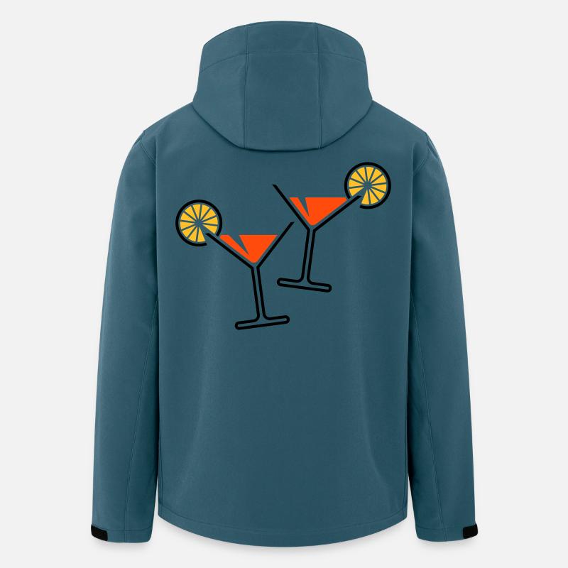 2 Cocktailgläser / Cocktail / Martini + (Orange) - Recycelte Männer Softshell-Jacke von Stanley/Stella - Dunkles Petrol