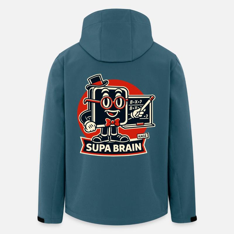 Supa Brain Gehirn Mathe Held - Recycelte Männer Softshell-Jacke von Stanley/Stella - Dunkles Petrol