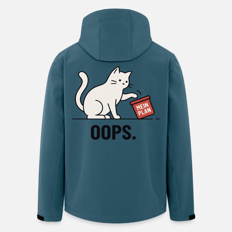 Mein Plan… Oops – Lustige Katze - Recycelte Männer Softshell-Jacke von Stanley/Stella - Dunkles Petrol