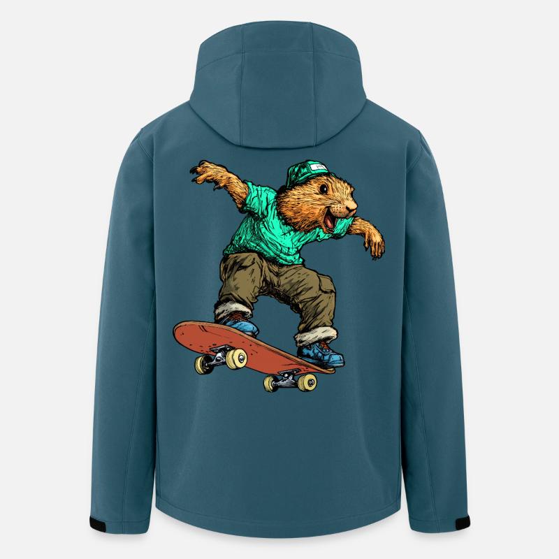 Murmeltiere Skateboard - Recycelte Männer Softshell-Jacke von Stanley/Stella - Dunkles Petrol