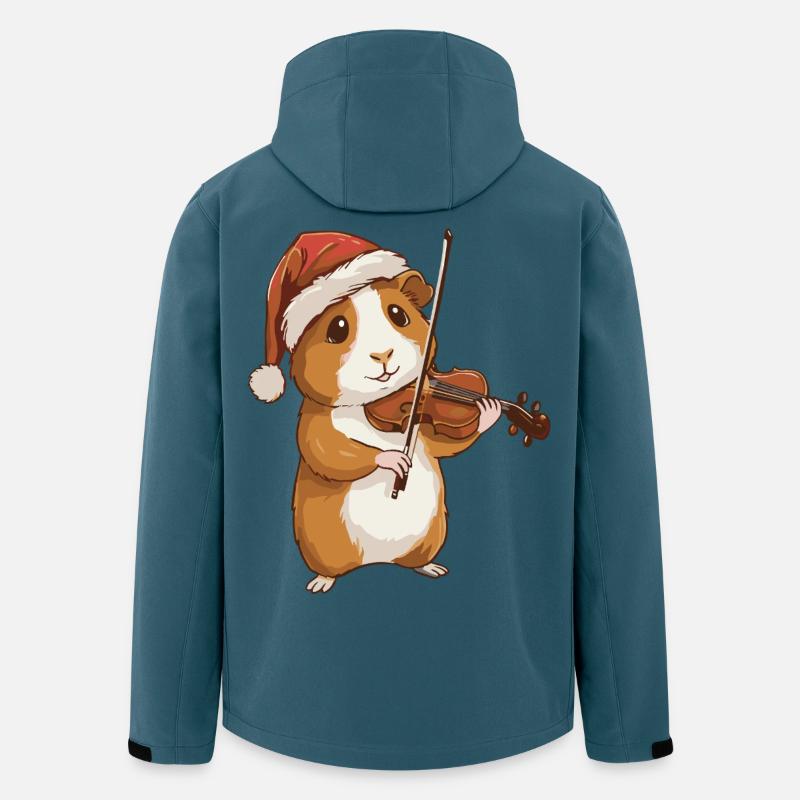 Weihnachtsmeerschweinchen spielt Geige - Recycelte Männer Softshell-Jacke von Stanley/Stella - Dunkles Petrol