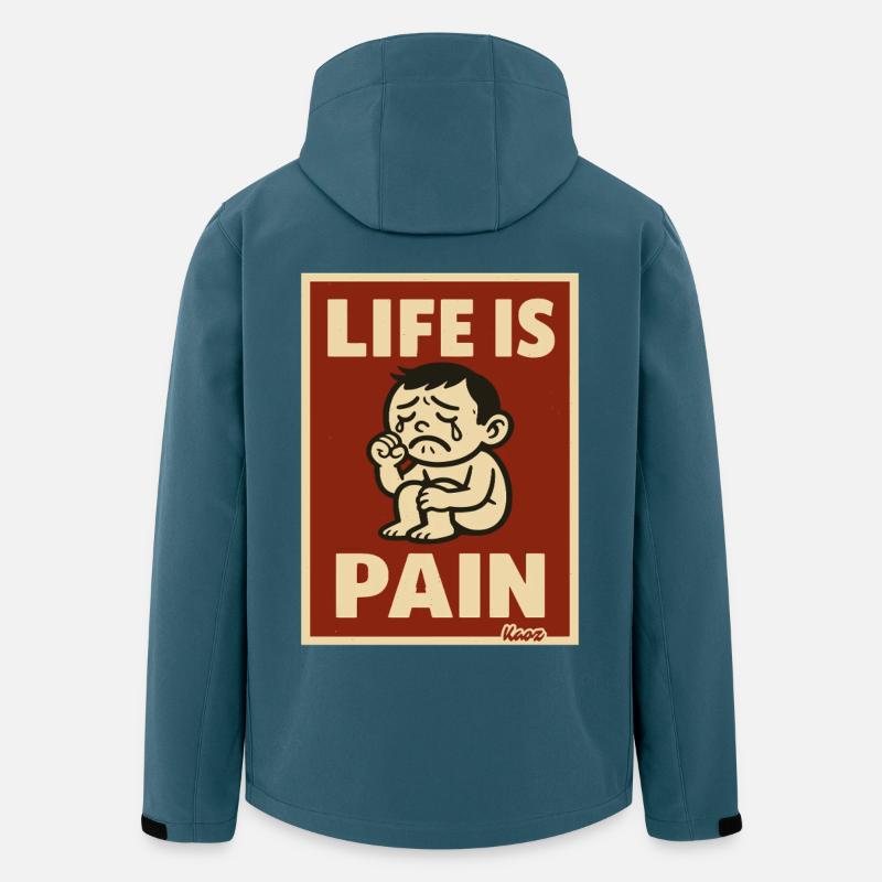 La vie, c’est la douleur - Veste softshell homme en polyester recyclé Stanley/Stella - bleu pétrole foncé