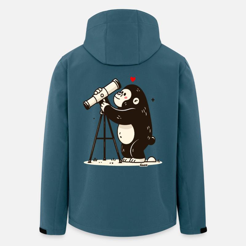 Kleiner Affe mit Teleskop - Recycelte Männer Softshell-Jacke von Stanley/Stella - Dunkles Petrol