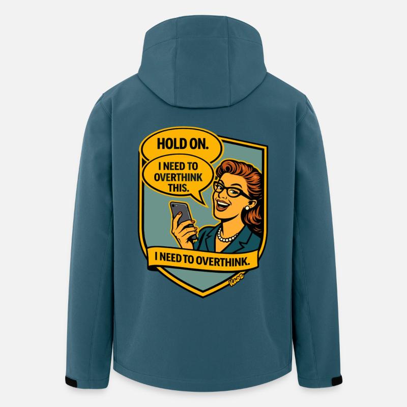 Stop – Repense Overthinker Comic - Veste softshell homme en polyester recyclé Stanley/Stella - bleu pétrole foncé