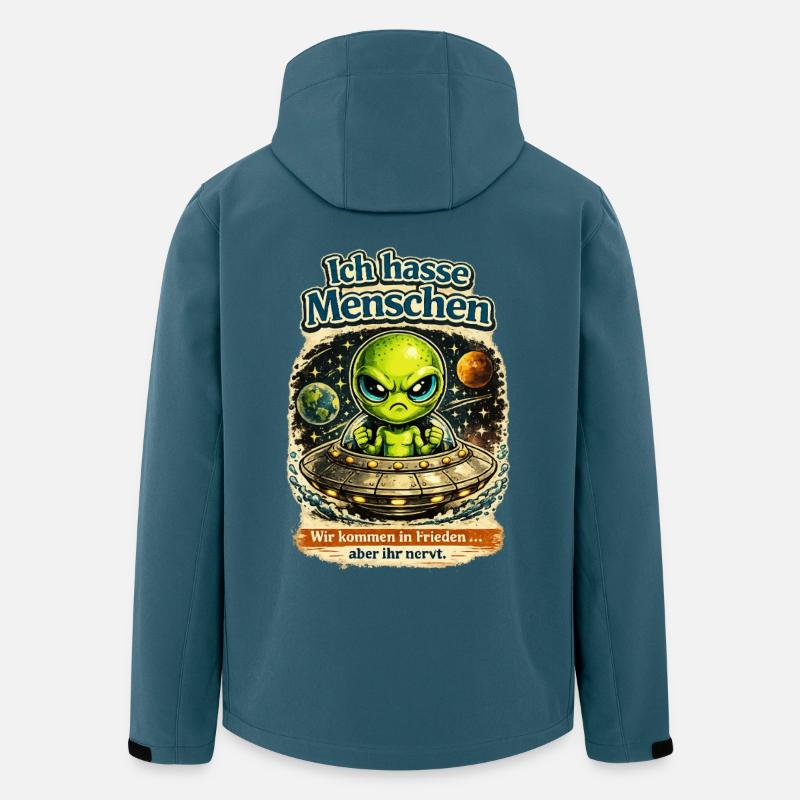 Aliens: Ich hasse Menschen - Recycelte Männer Softshell-Jacke von Stanley/Stella - Dunkles Petrol