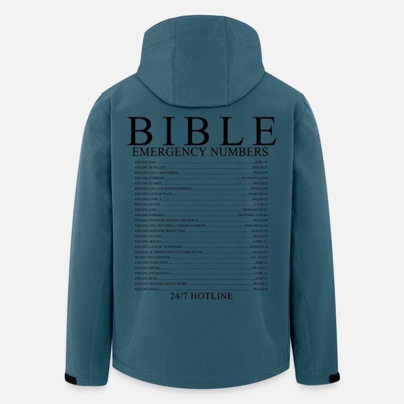 Bibel-Notfallzahlen Christliches Glaubensdesign - Recycelte Männer Softshell-Jacke von Stanley/Stella - Dunkles Petrol