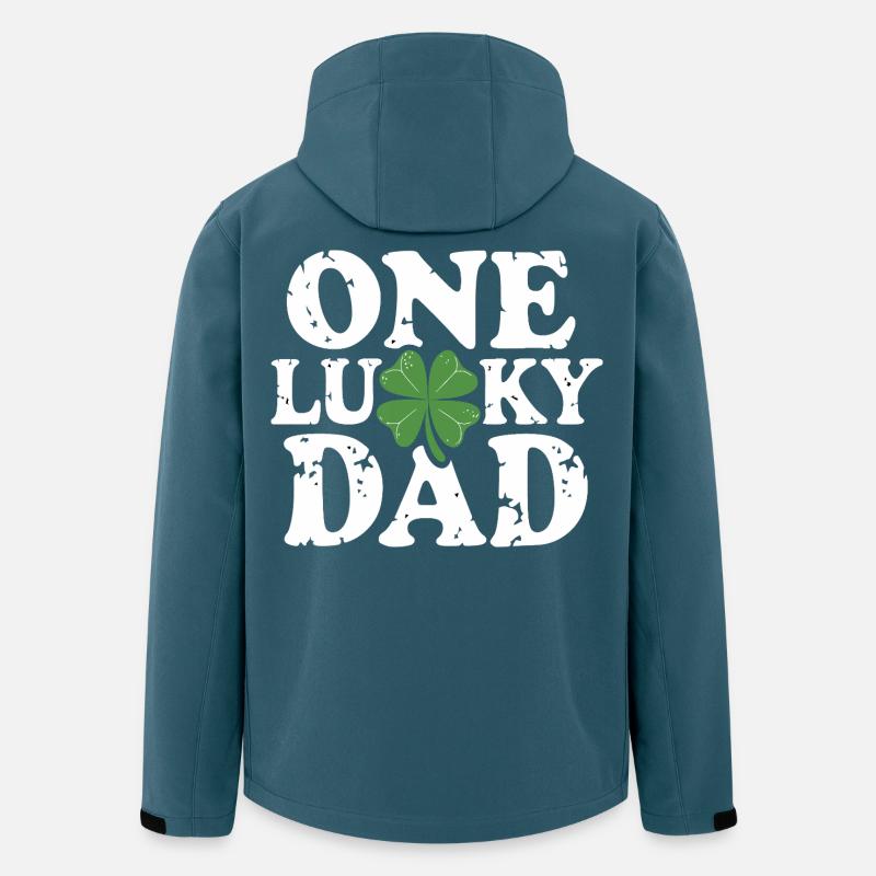 One Lucky Dad Shamrock - Men’s Recycled Softshell Jacket by Stanley/Stella - stargazer