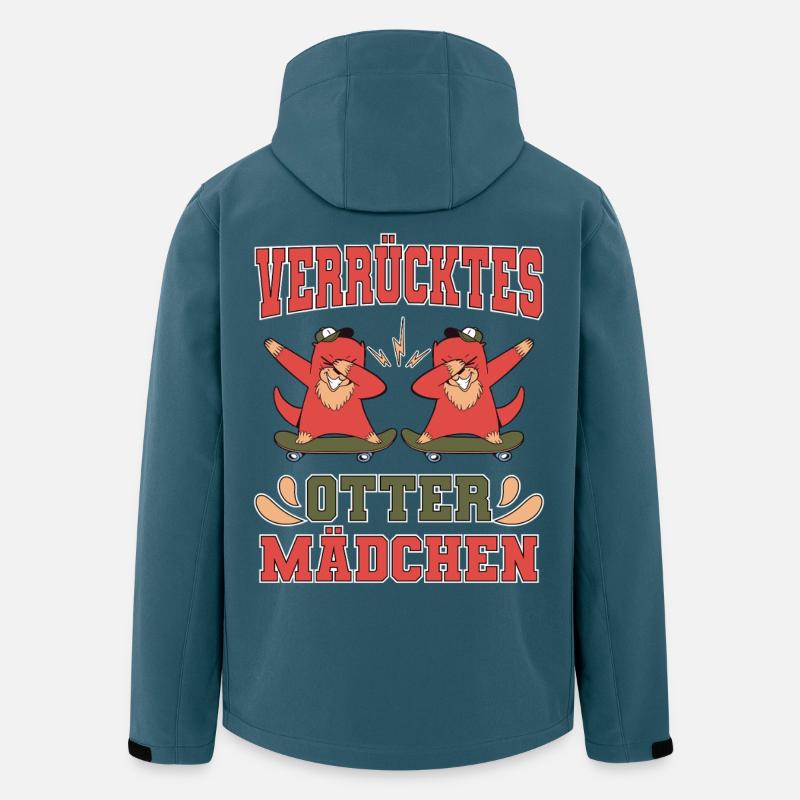 Verrücktes Otter Mädchen - Recycelte Männer Softshell-Jacke von Stanley/Stella - Dunkles Petrol