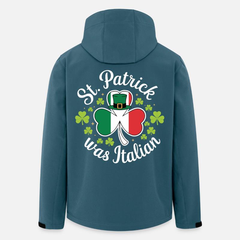 Saint Patrick était italien - Veste softshell homme en polyester recyclé Stanley/Stella - bleu pétrole foncé