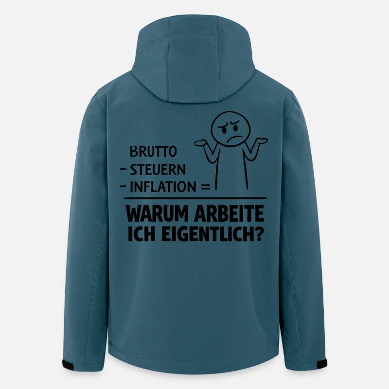 Warum Arbeite Ich Eigentlich - Recycelte Männer Softshell-Jacke von Stanley/Stella - Dunkles Petrol