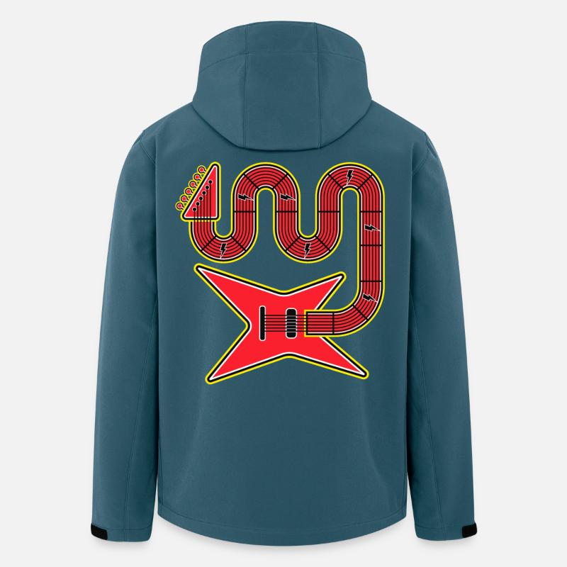 Rote Abstract Shape E-Gitarre - Recycelte Männer Softshell-Jacke von Stanley/Stella - Dunkles Petrol