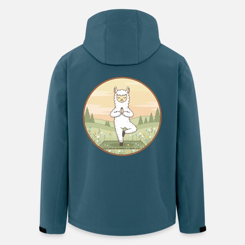 Yoga Llama Alpaca Doing Tree Pose - Men’s Recycled Softshell Jacket by Stanley/Stella - stargazer