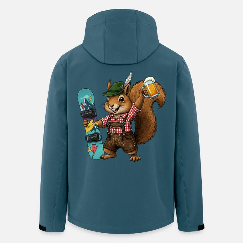 Eichhörnchen Tracht Ski Snowboarder Snowboard - Recycelte Männer Softshell-Jacke von Stanley/Stella - Dunkles Petrol