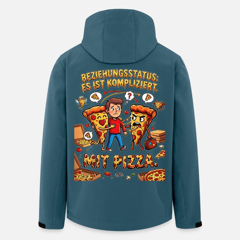 Beziehungsstatus Es ist kompliziert mit Pizza - Recycelte Männer Softshell-Jacke von Stanley/Stella - Dunkles Petrol