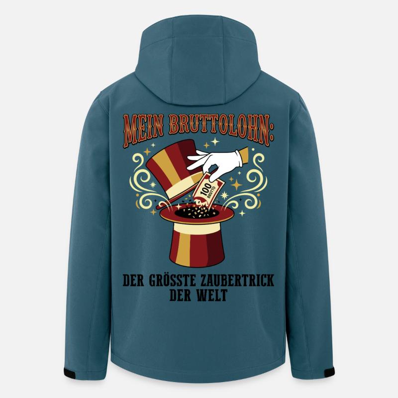 Mein Bruttolohn Zaubertrick - Recycelte Männer Softshell-Jacke von Stanley/Stella - Dunkles Petrol