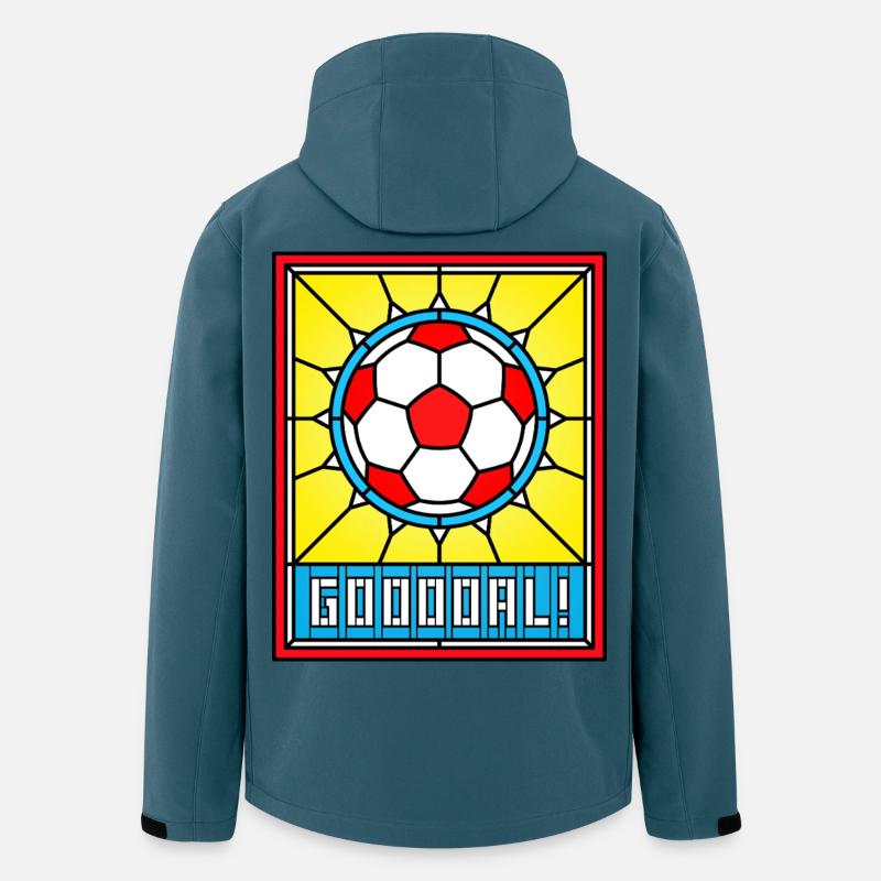 Buntglas-Fußball-Emblem - Recycelte Männer Softshell-Jacke von Stanley/Stella - Dunkles Petrol