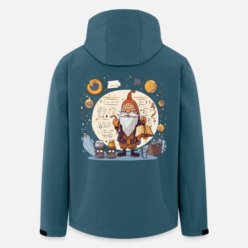 Weltraum-Gnom mit Zauberbuch - Recycelte Männer Softshell-Jacke von Stanley/Stella - Dunkles Petrol