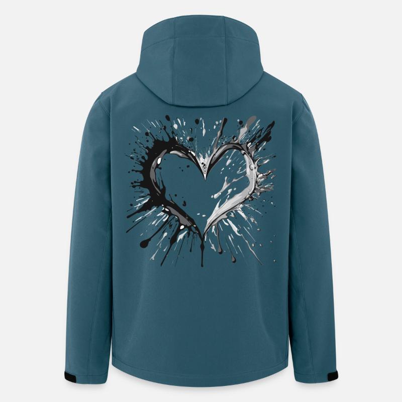Tintenherzspritzer - Recycelte Männer Softshell-Jacke von Stanley/Stella - Dunkles Petrol