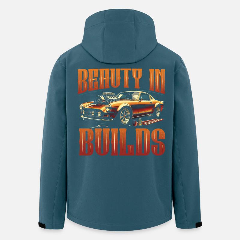 Restauration automobile beauté dans les constructions - Veste softshell homme en polyester recyclé Stanley/Stella - bleu pétrole foncé