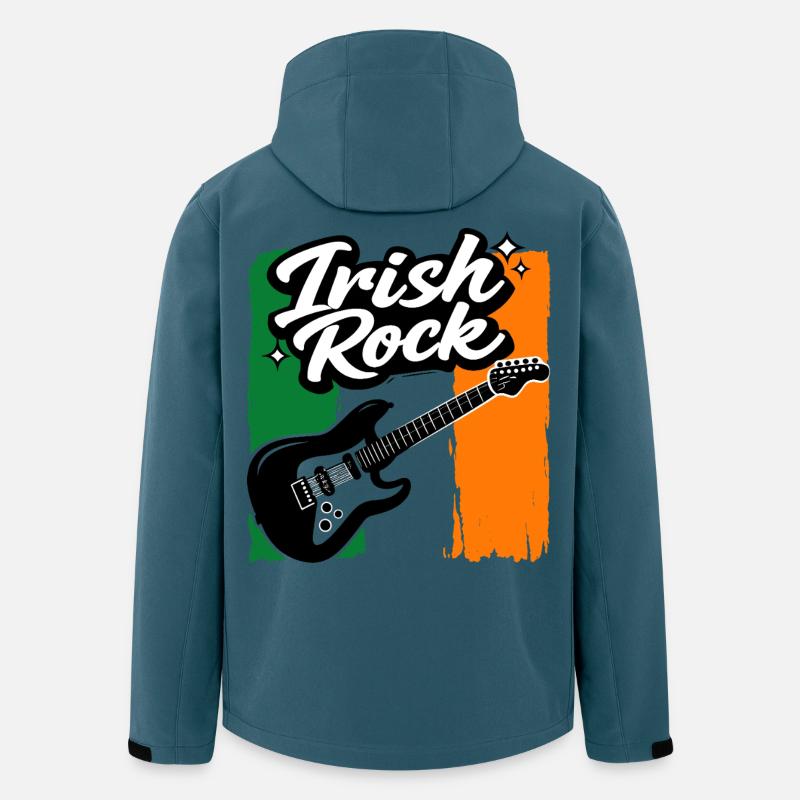 Electric Guitar St Patrick Flag Rock Gift - Men’s Recycled Softshell Jacket by Stanley/Stella - stargazer