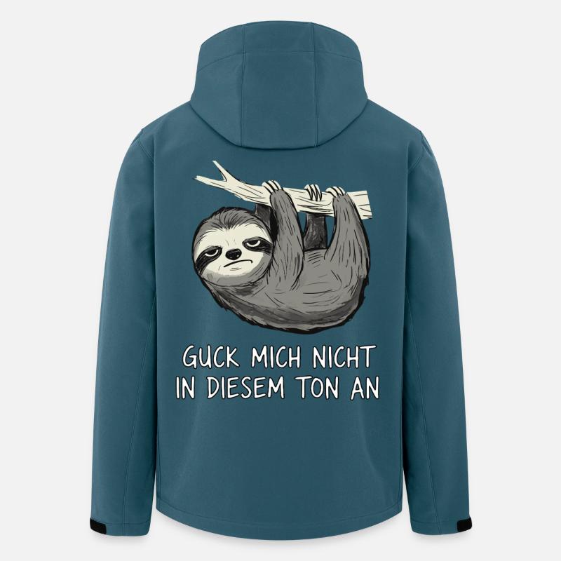 Faultier Spruch Lustig Sarkasmus - Recycelte Männer Softshell-Jacke von Stanley/Stella - Dunkles Petrol