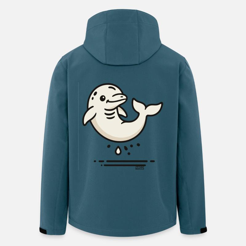 Dauphin mignon dans le style comic - Veste softshell homme en polyester recyclé Stanley/Stella - bleu pétrole foncé