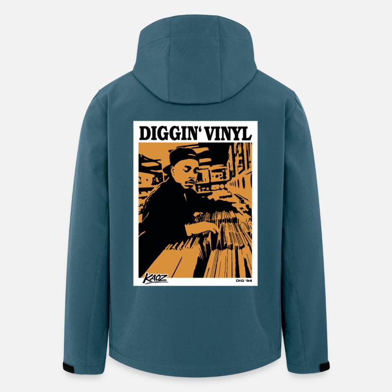 Affiche de disques vinyles 94 - Veste softshell homme en polyester recyclé Stanley/Stella - bleu pétrole foncé