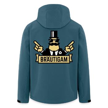 Concours de la main du marié (enterrement de vie de garçon / enterrement de vie de garçon / 3C) - Veste softshell homme en polyester recyclé Stanley/Stella - bleu pétrole foncé - Dos - AI Model Male 185 light (185cm)