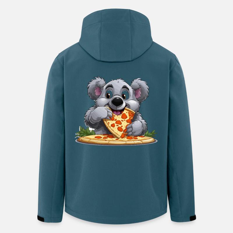 Pizza-Liebe Koala - Recycelte Männer Softshell-Jacke von Stanley/Stella - Dunkles Petrol