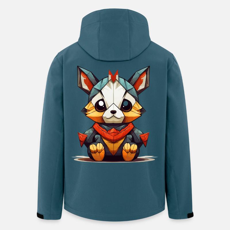 Geometrischer Fuchs Charm - Recycelte Männer Softshell-Jacke von Stanley/Stella - Dunkles Petrol