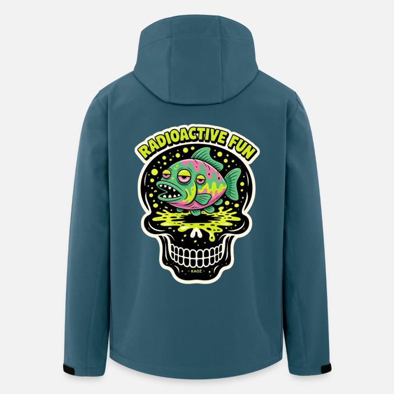 Radioactive Fish Skull Neon Print - Men’s Recycled Softshell Jacket by Stanley/Stella - stargazer