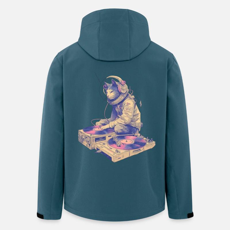 Cat DJ at the turntable - Men’s Recycled Softshell Jacket by Stanley/Stella - stargazer