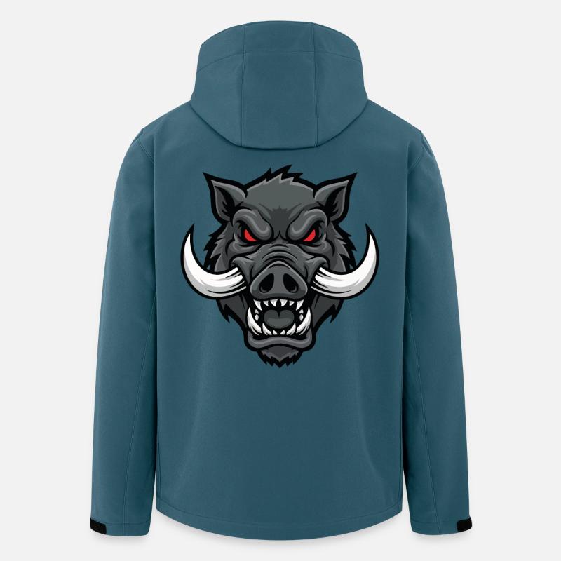 Alpha Boar Wrath Maskottchen-Maskottchenkopf - Recycelte Männer Softshell-Jacke von Stanley/Stella - Dunkles Petrol