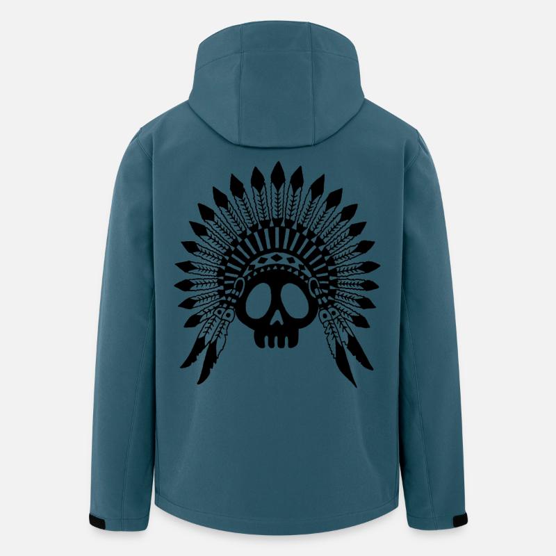 Indian Chief Skull (Schwarz) - Recycelte Männer Softshell-Jacke von Stanley/Stella - Dunkles Petrol