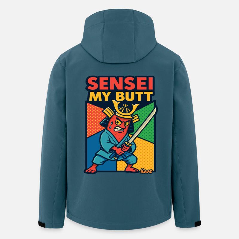 Sensei My Butt Samurai Cartoon - Recycelte Männer Softshell-Jacke von Stanley/Stella - Dunkles Petrol