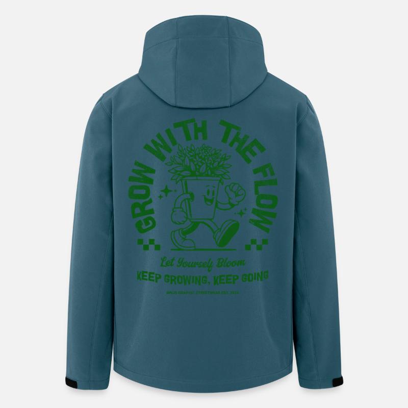 Wachse mit der Blume - Recycelte Männer Softshell-Jacke von Stanley/Stella - Dunkles Petrol