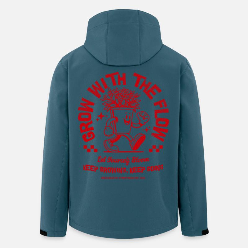 Wachse mit der Blüte - Recycelte Männer Softshell-Jacke von Stanley/Stella - Dunkles Petrol