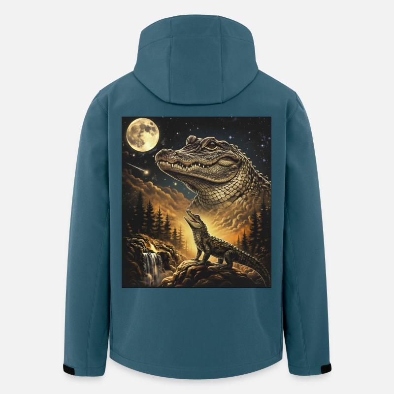 Moon Crocodile Forest Howl Moonlight - Men’s Recycled Softshell Jacket by Stanley/Stella - stargazer