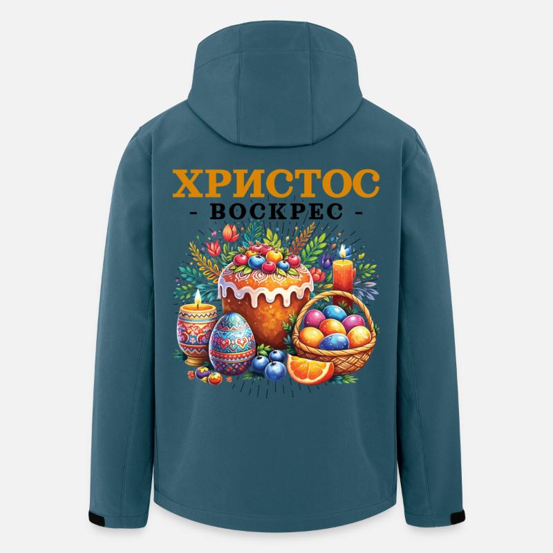 Holiday Pascha Easter Eggs grecs - Veste softshell homme en polyester recyclé Stanley/Stella - bleu pétrole foncé