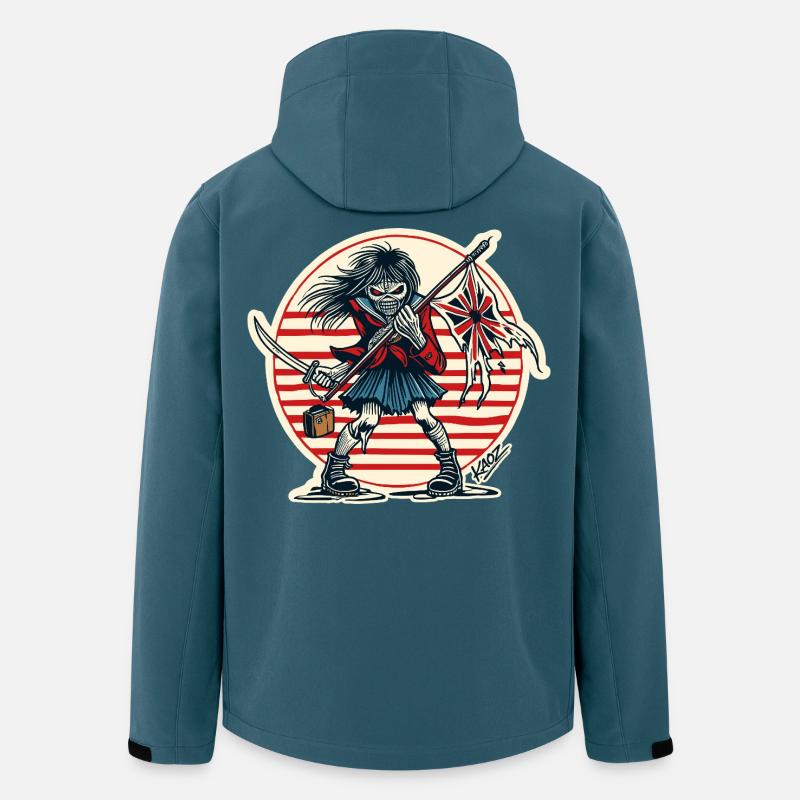 Abtrünnige Samurai-Jungfrau mit zerfetzter Flagge - Recycelte Männer Softshell-Jacke von Stanley/Stella - Dunkles Petrol