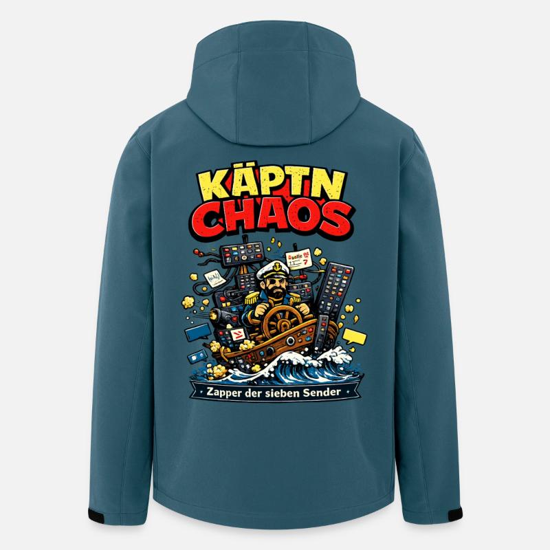Käptn Chaos Sieben-Sender Zapper - Recycelte Männer Softshell-Jacke von Stanley/Stella - Dunkles Petrol