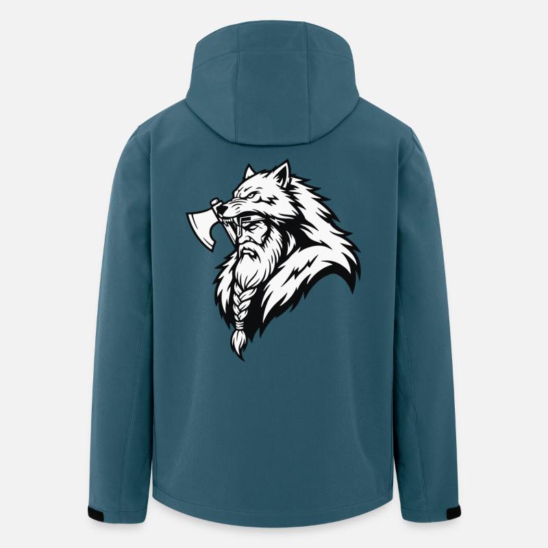 Wikinger-Ulfhednar-Krieger-Wolf-Berserker-Maskottchen - Recycelte Männer Softshell-Jacke von Stanley/Stella - Dunkles Petrol